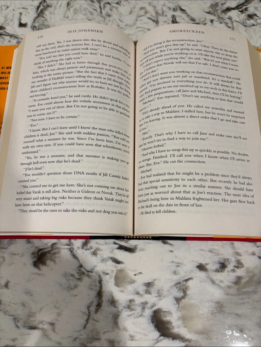 3 Hardcover books Iris Johansen Thriller Collection - Orange, Red, Blue Covers